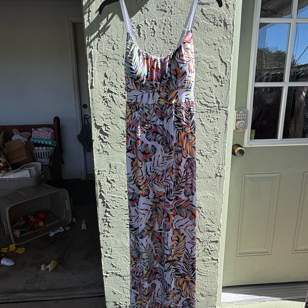Allison Brittney Multicolor Leaf Print Dress